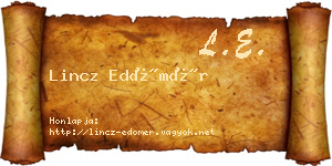 Lincz Edömér névjegykártya